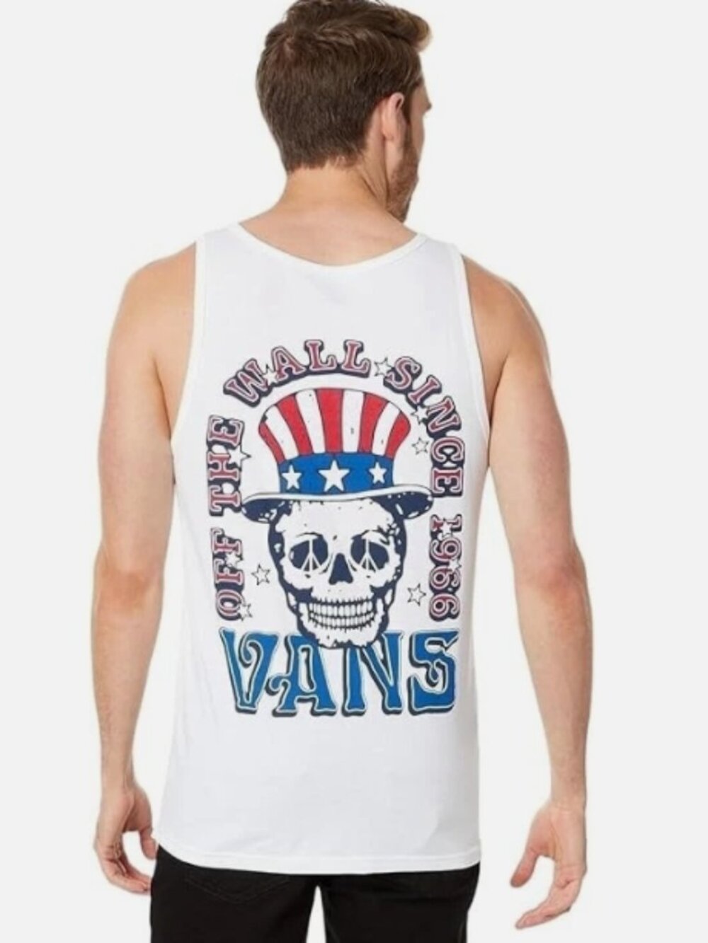 Vans SKULL Men's Tank Top (White) Size Small